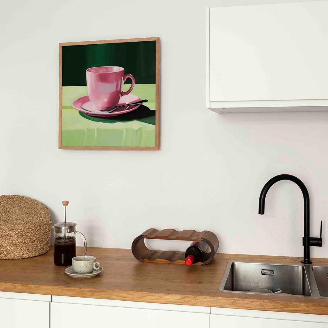 Roze kop en schotel Poster