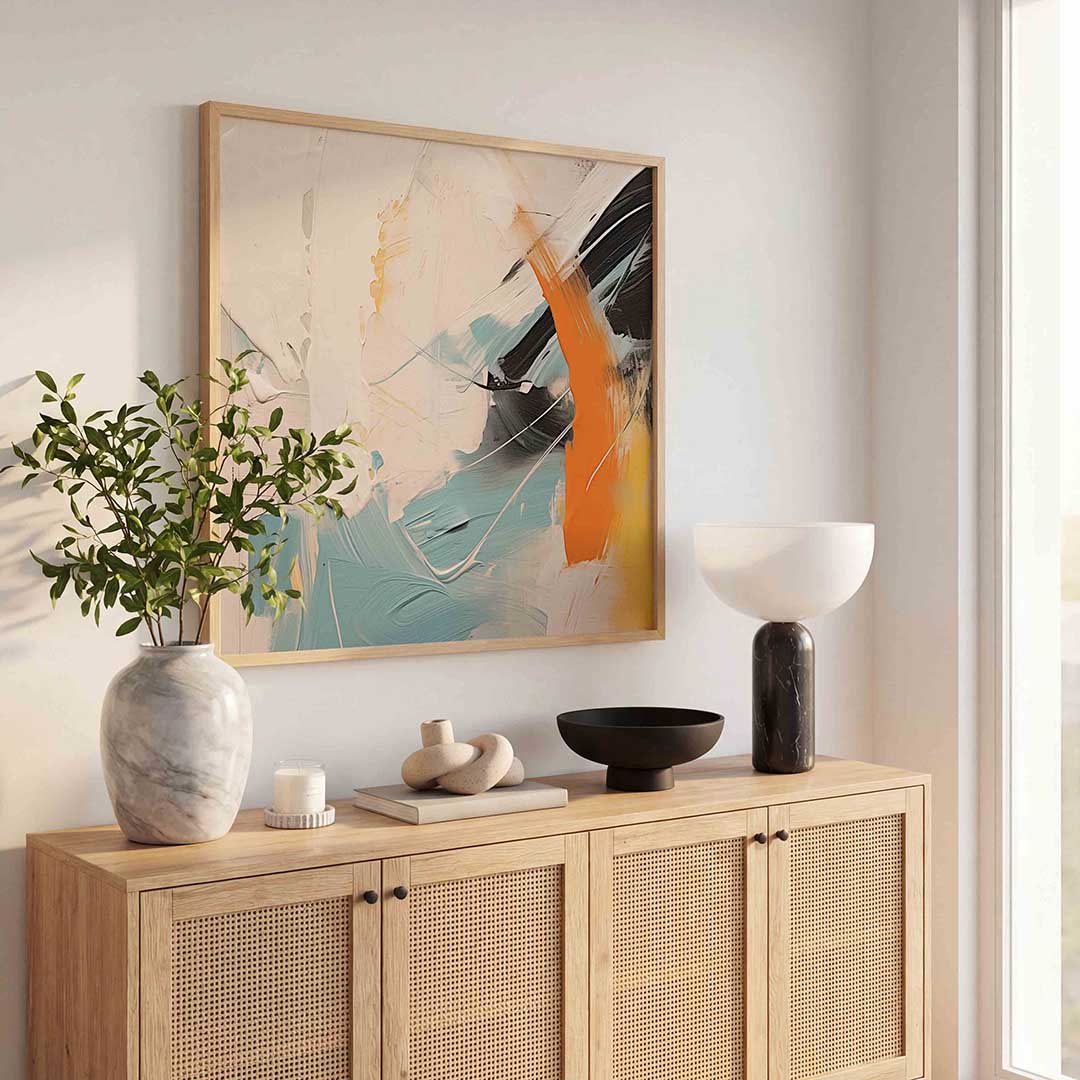 Abstracte penseelstreken Poster