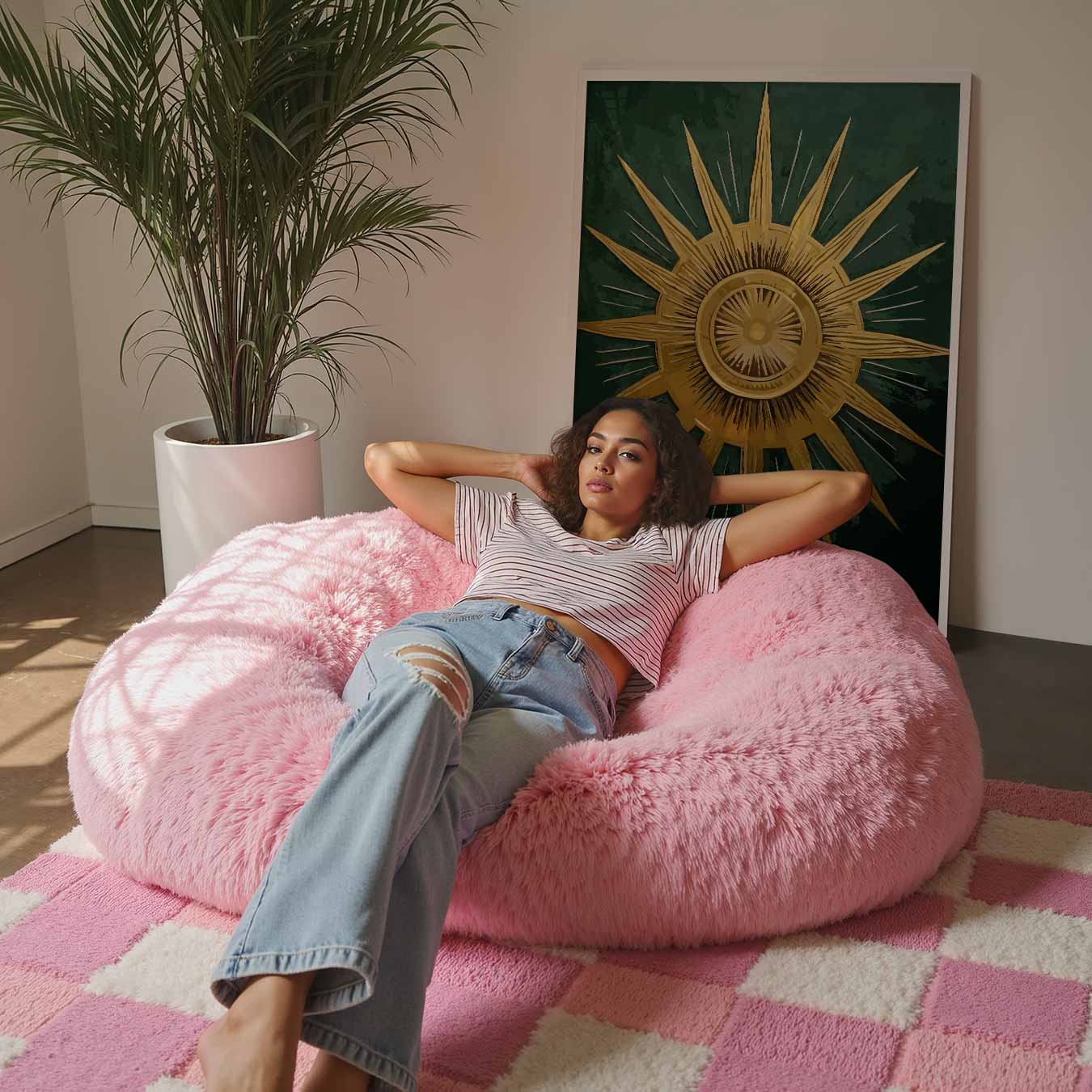 Stralende Zon en Maan Poster-WallArtistic