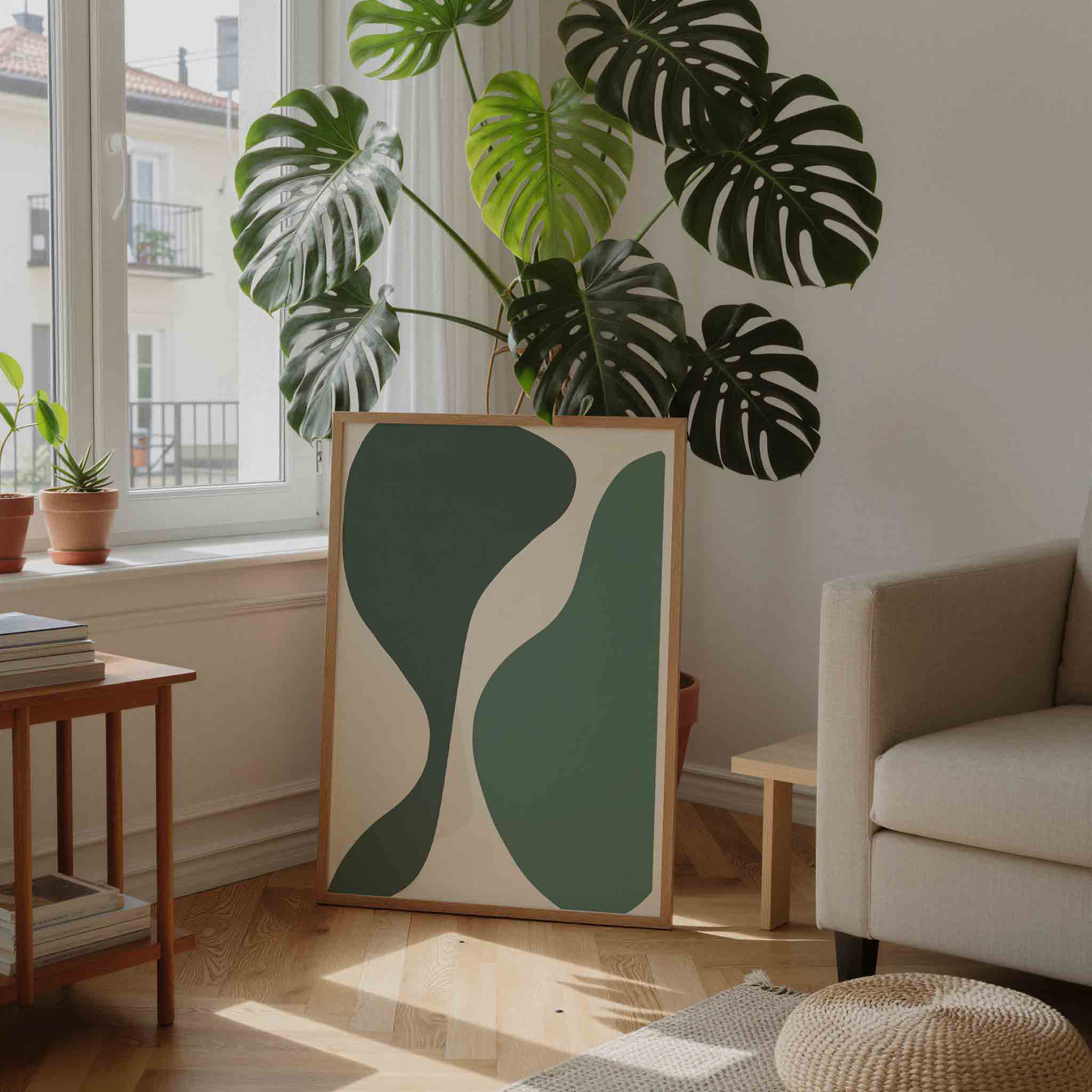 Abstracte groene vormen Poster