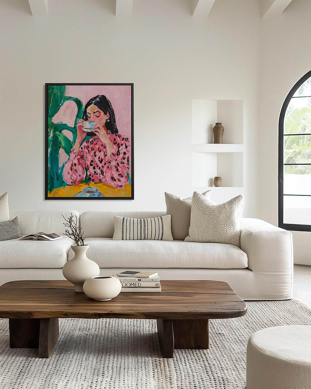 Vrouw met kopje Kunstwerk