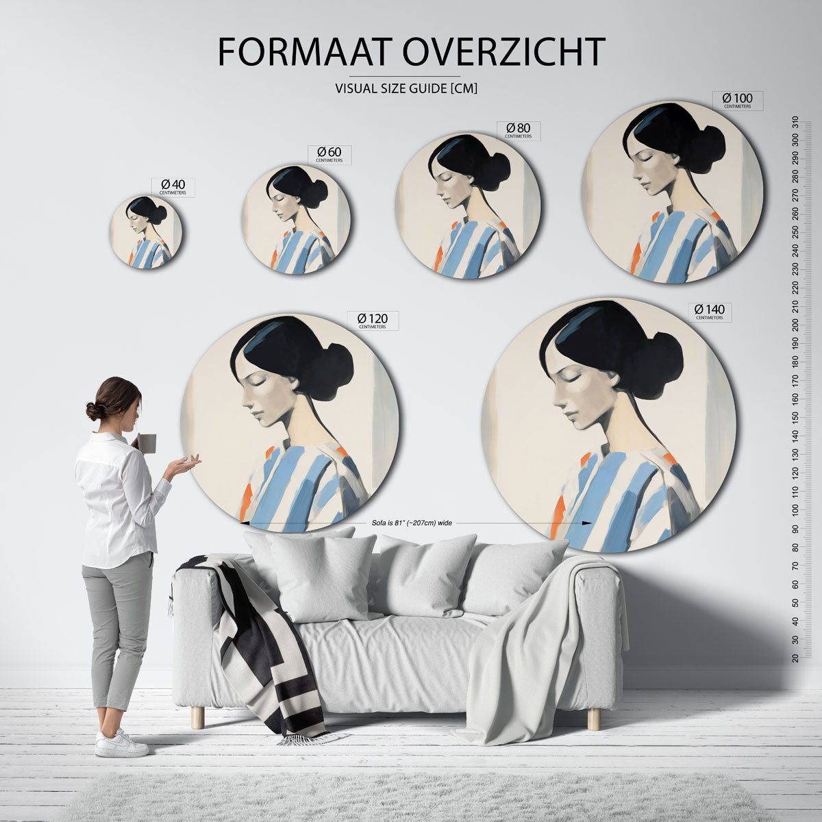 Vrouwelijk profiel Muurcirkel