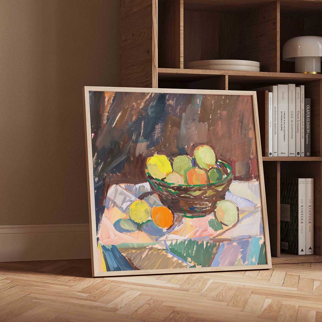 Mand met fruit Poster