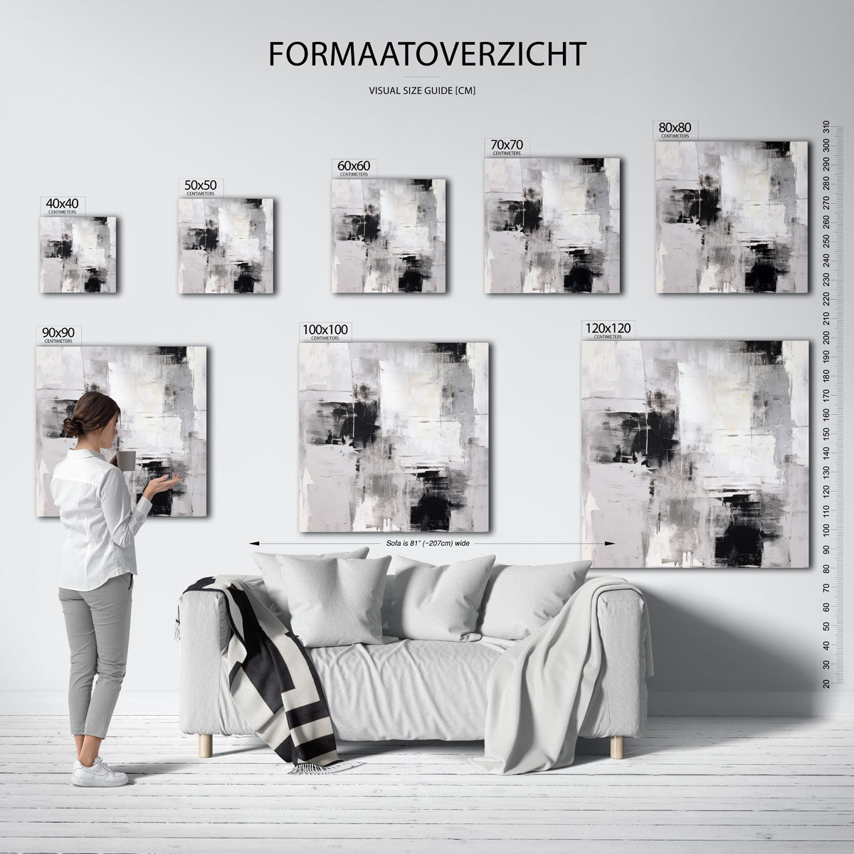 Abstracte zwart wit Poster