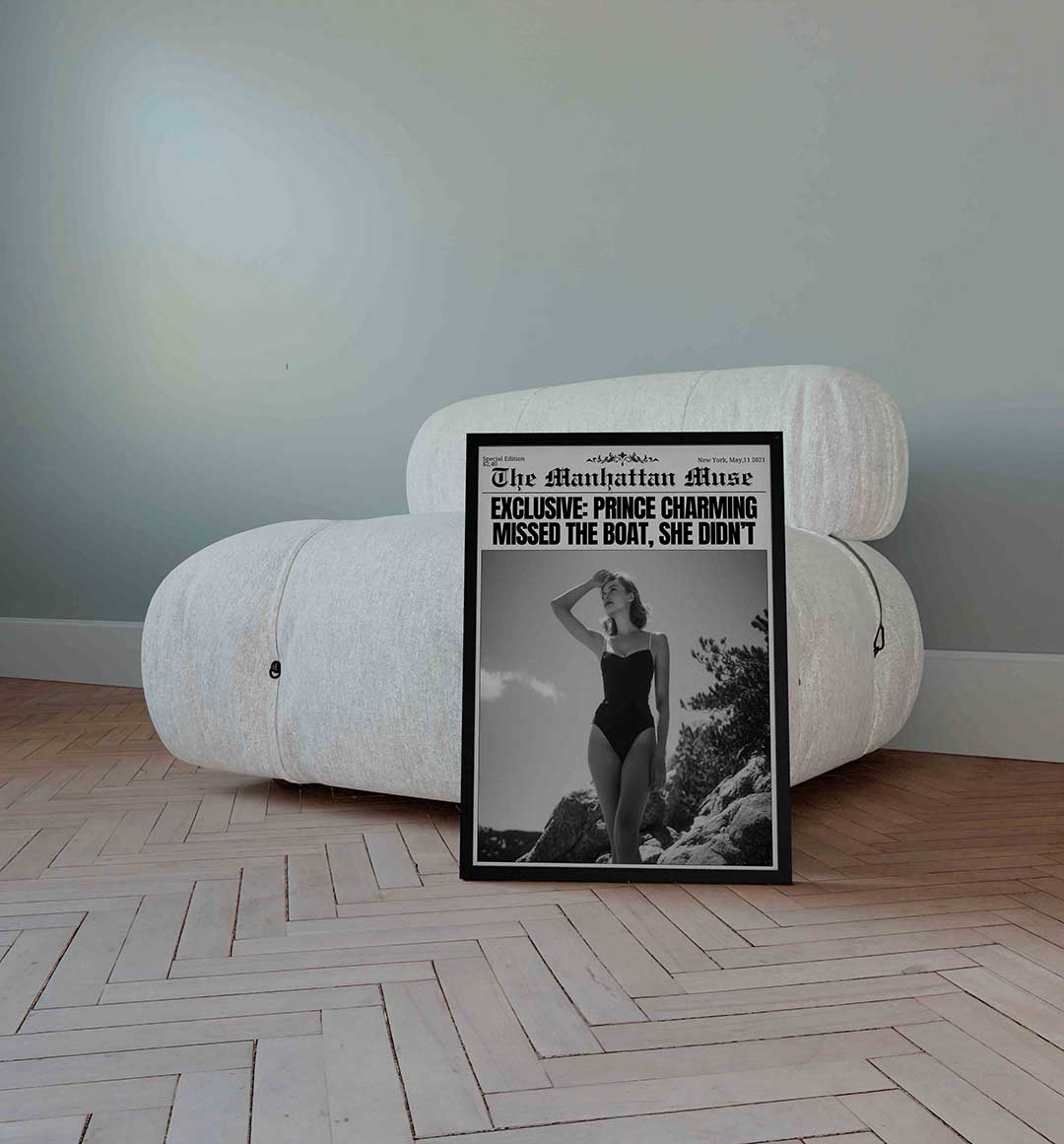 Vrouw in badpak Poster