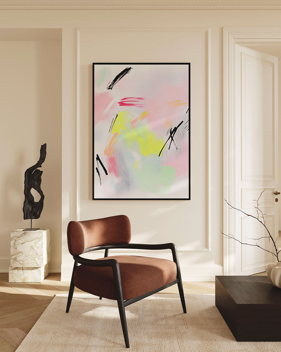 Kleurrijke vegen Kunstwerk