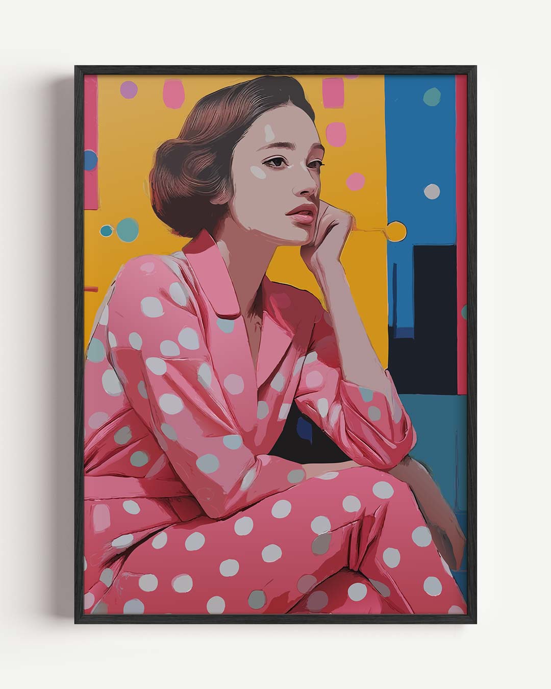 Stijlvolle Retro Vrouw Portret Poster-WallArtistic