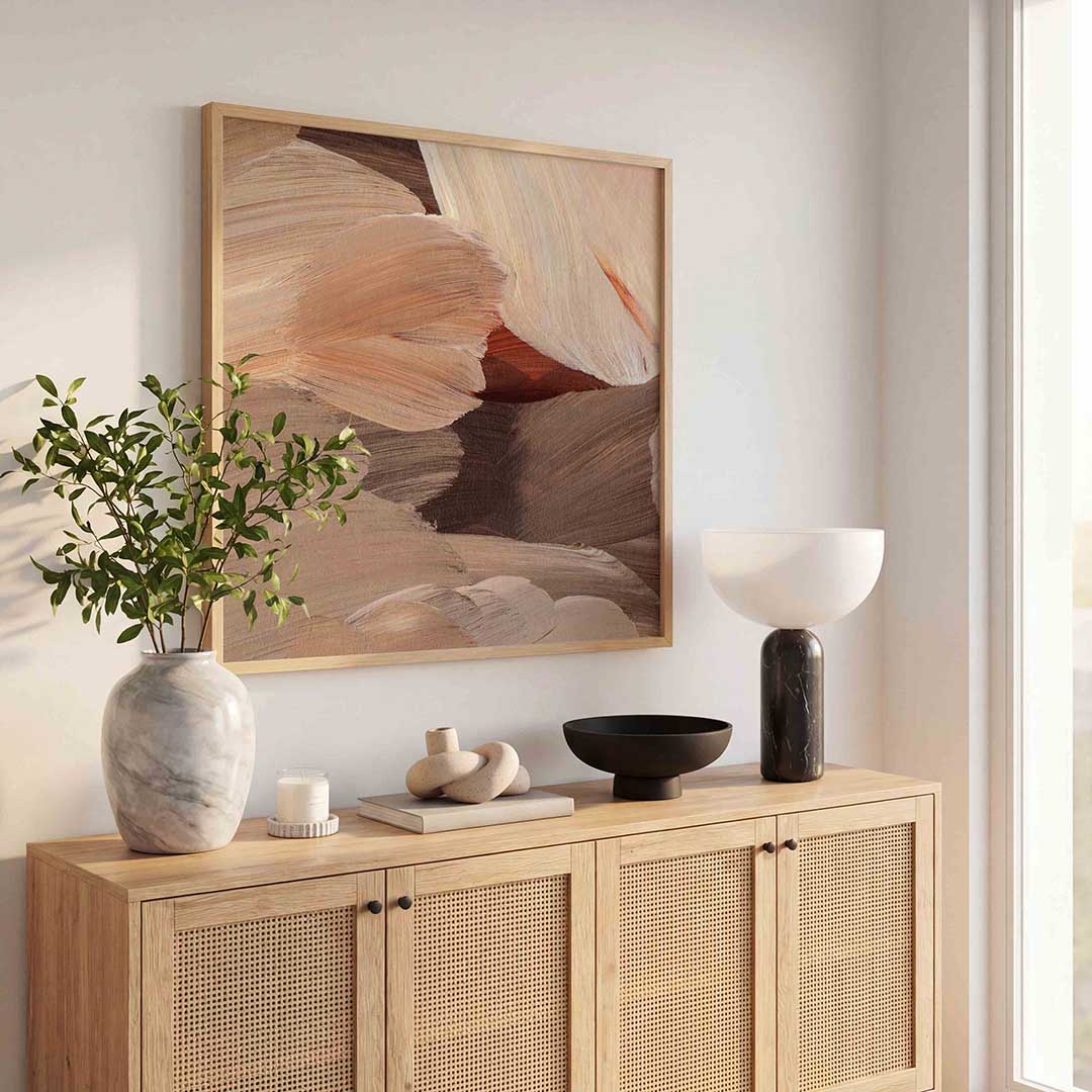 Abstracte penseelstreken Poster