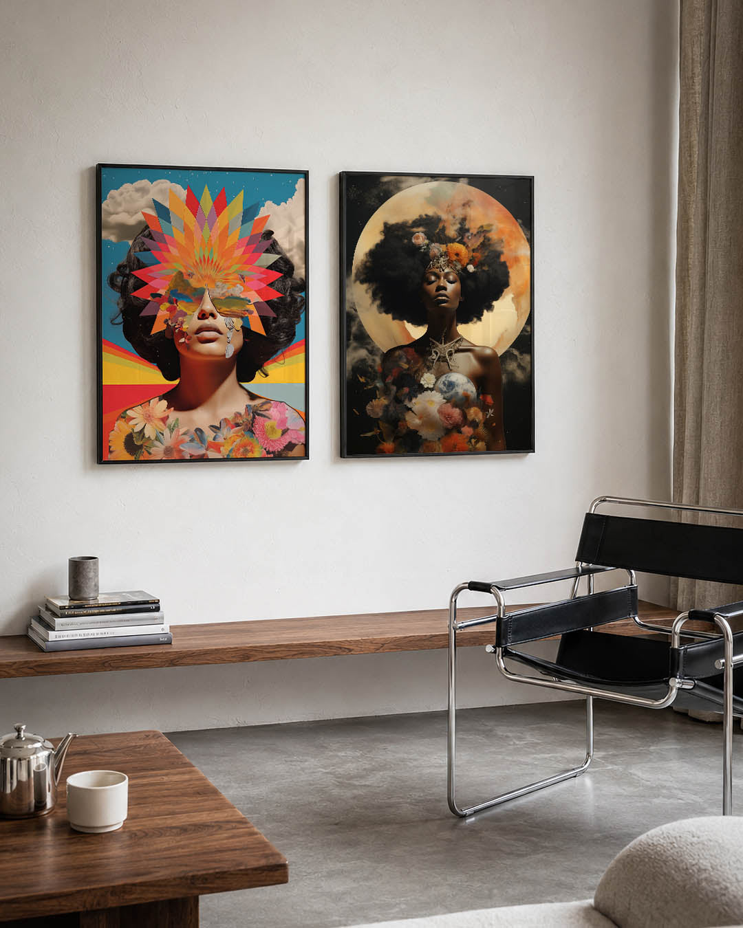 Kleurrijke vormenexplosie Posterset