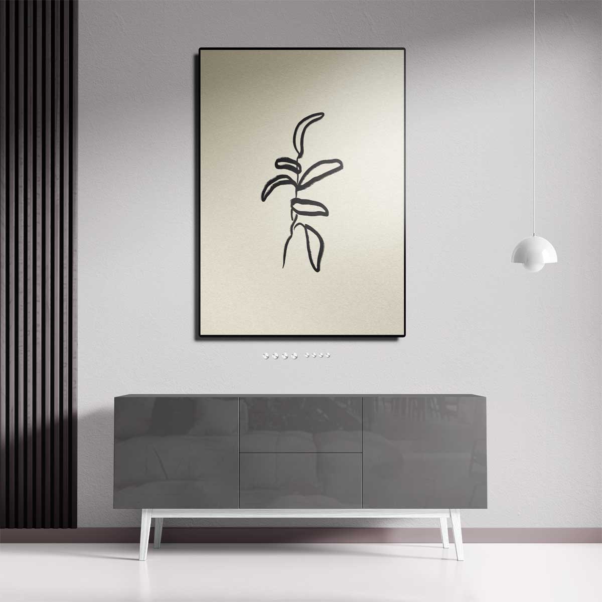 Minimalistische Botanische Schets Kunstwerk-canvas-dibond-plexiglas-wanddecoratie-WallArtistic