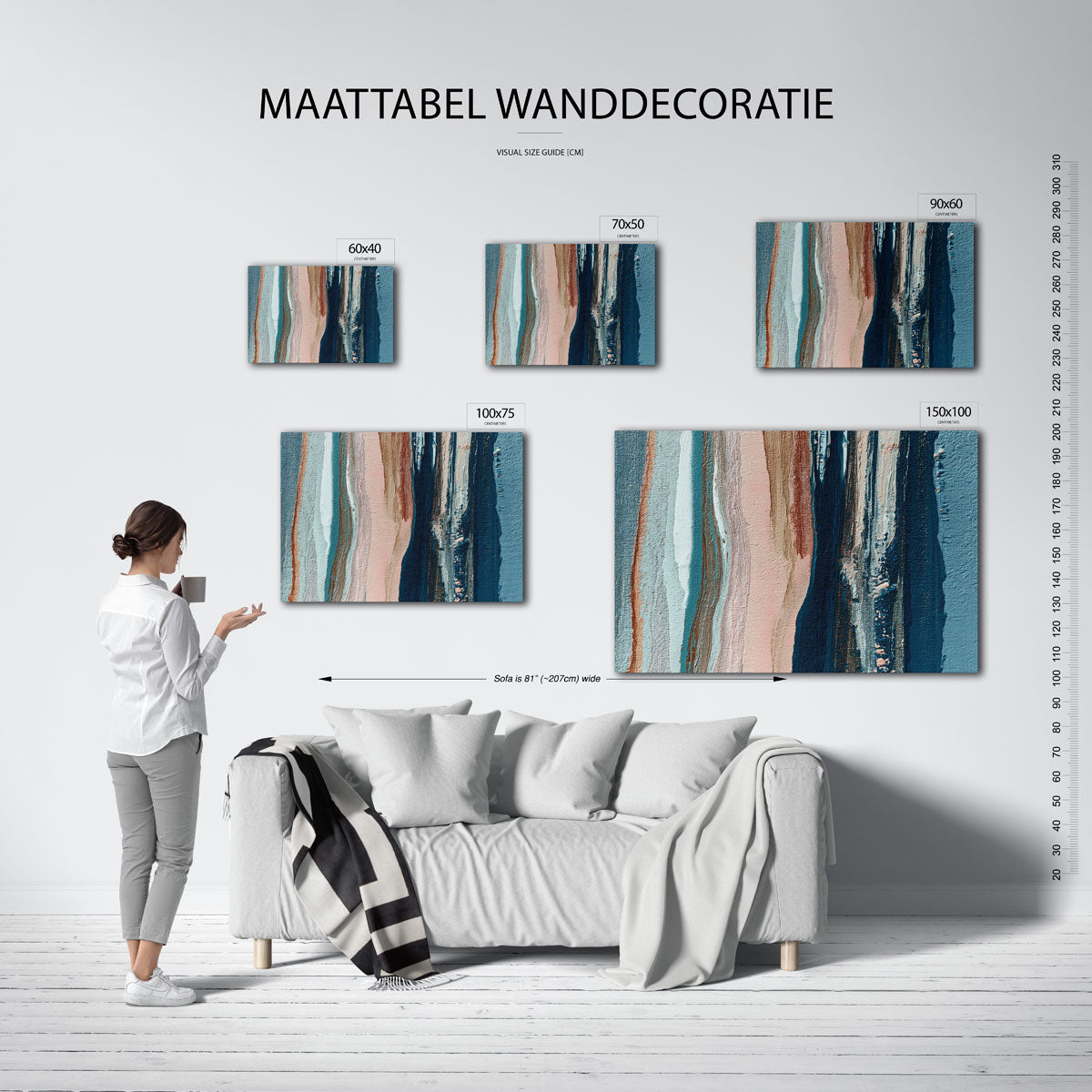 Verticale kleurenstroken Kunstwerk
