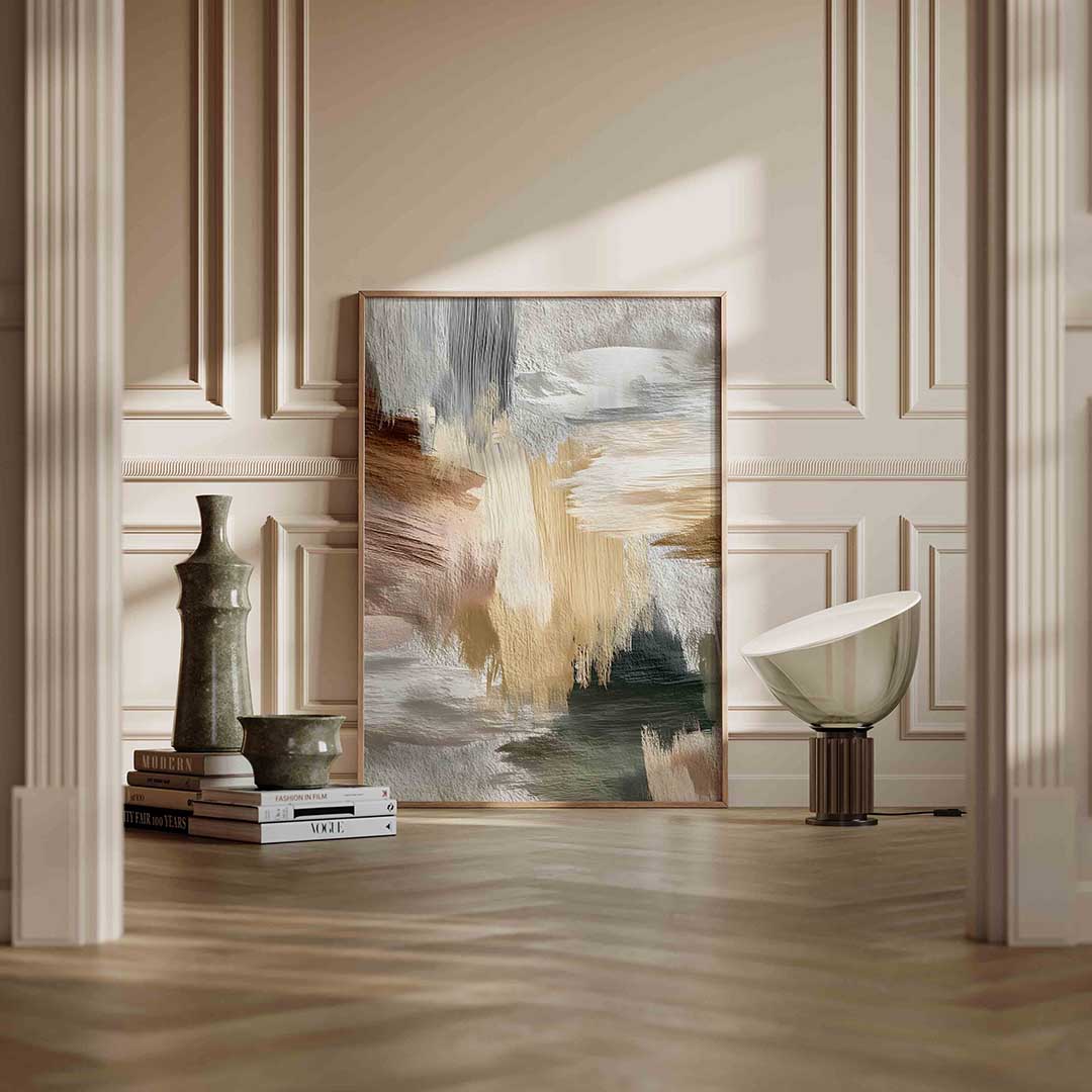 Abstracte penseelstreken Poster