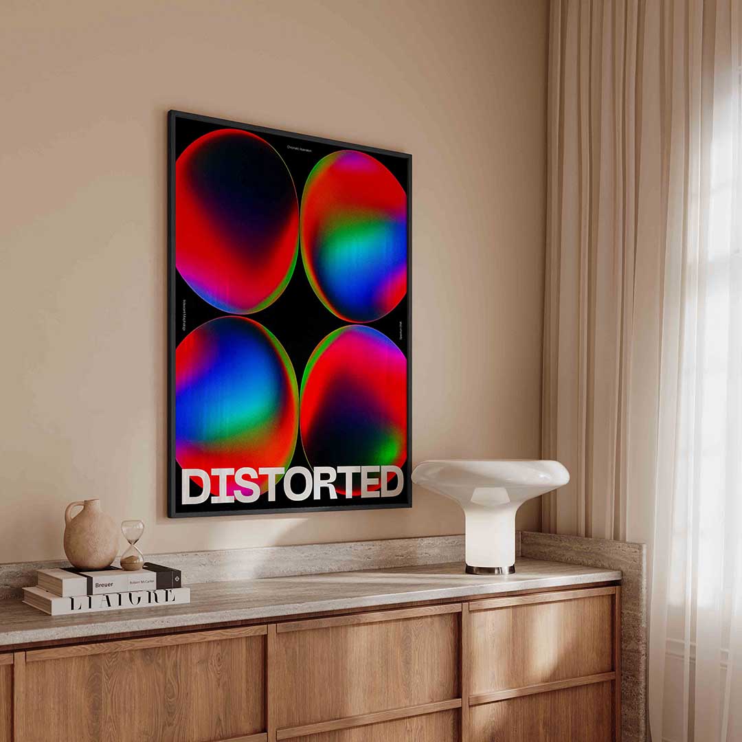 Distorted kleuren Poster