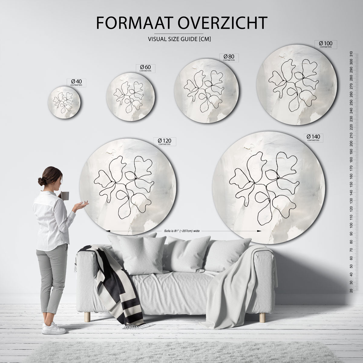 Abstracte lijnen Muurcirkel