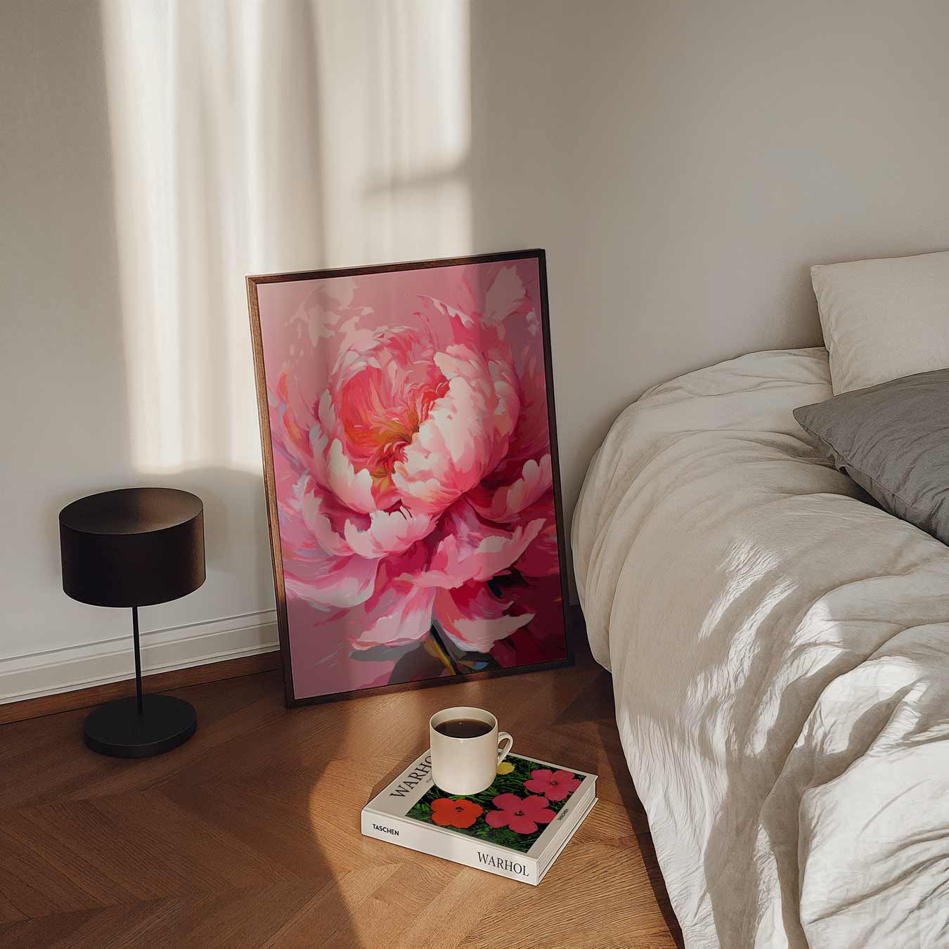 Betoverende Roze Pioenroos Poster-WallArtistic