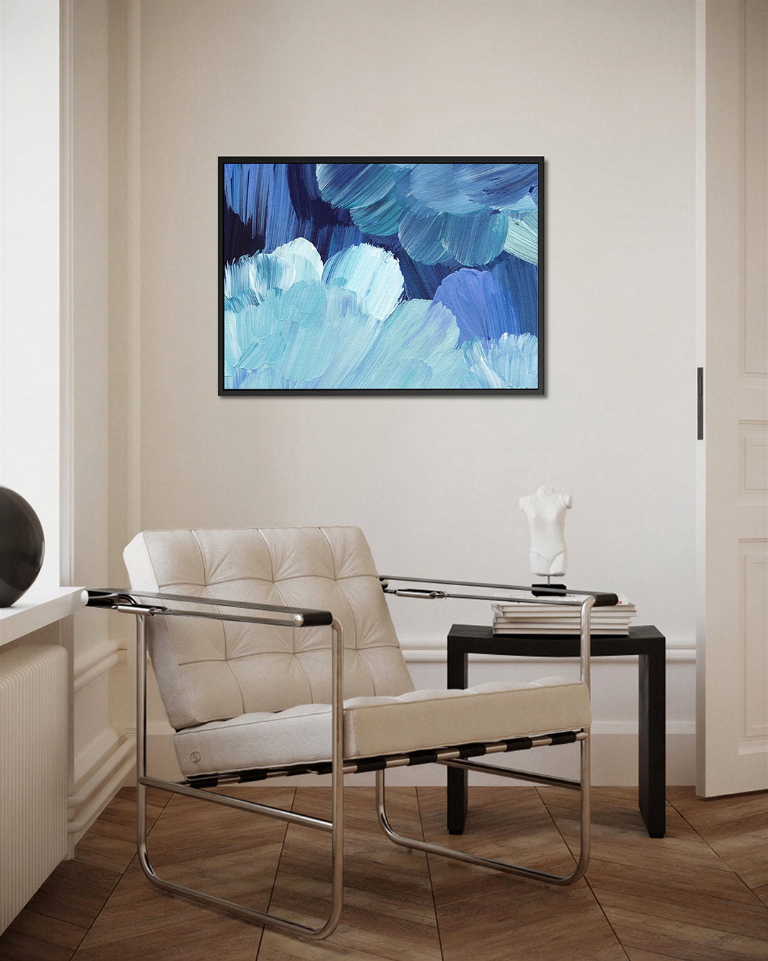 Dynamische blauwtinten Kunstwerk