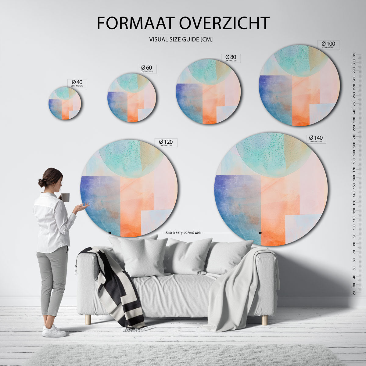 Abstracte vormen Muurcirkel