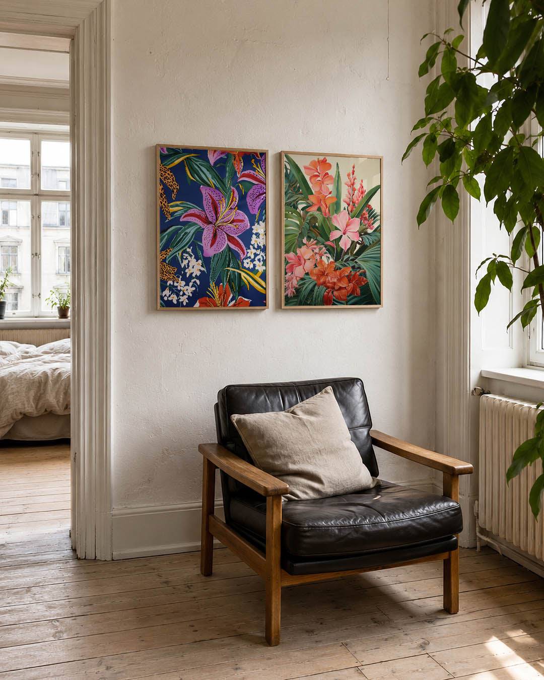 Bloemen en patronen Posterset