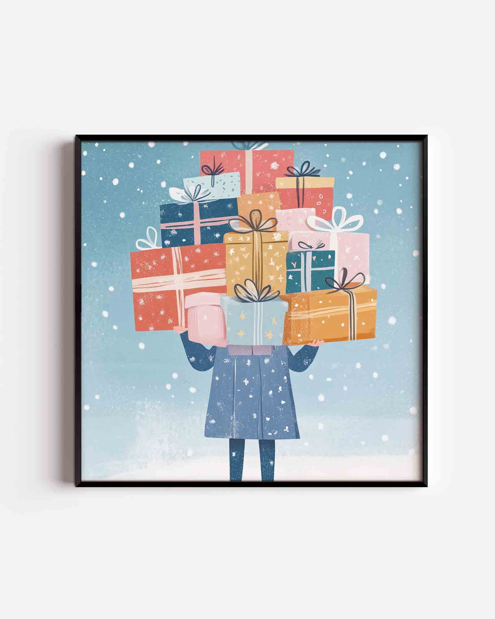 Stapeling van cadeaus Poster