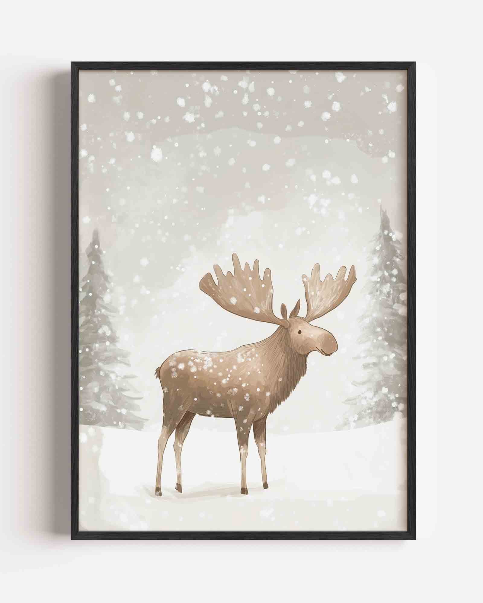Eland in sneeuw Poster