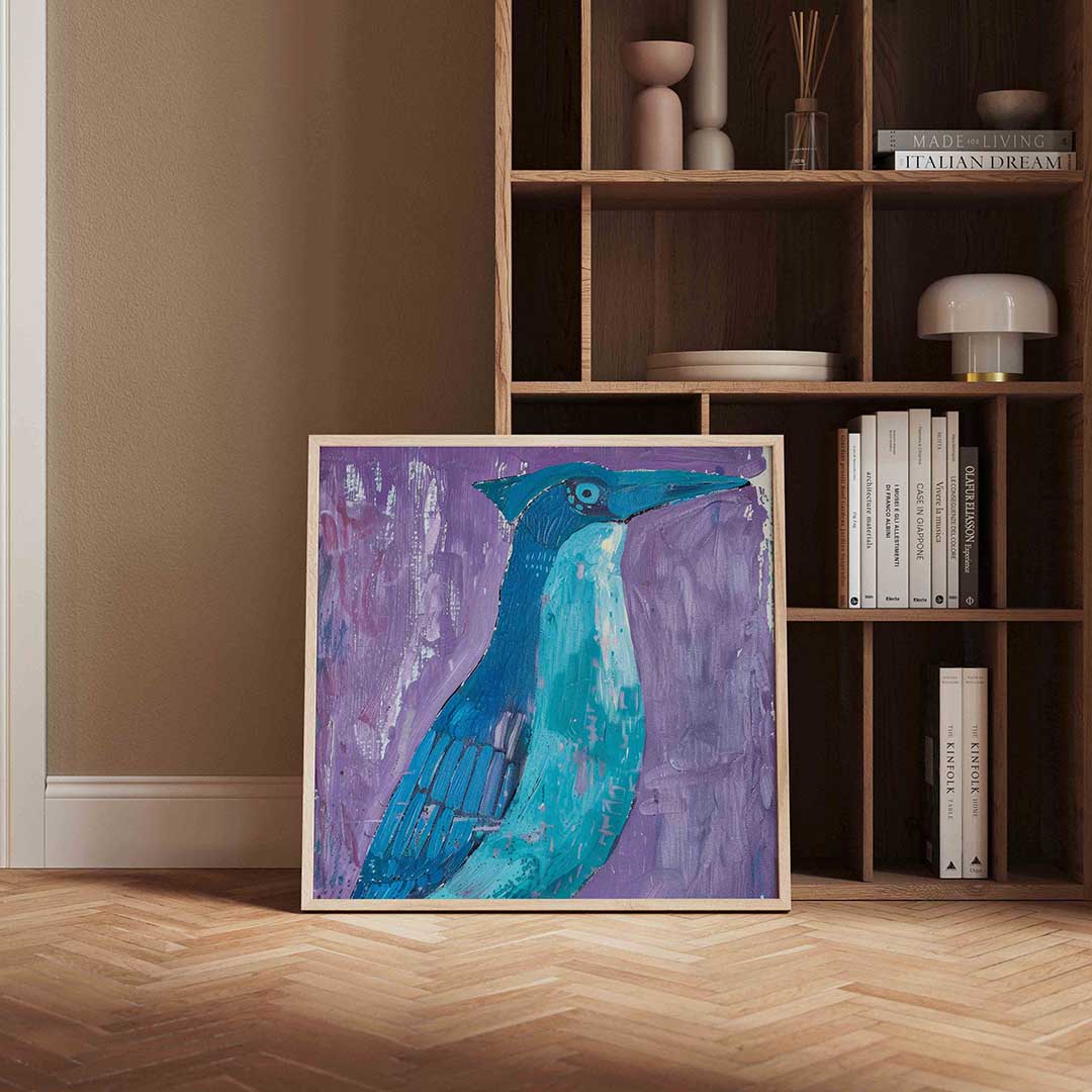 Blauwe vogel Poster