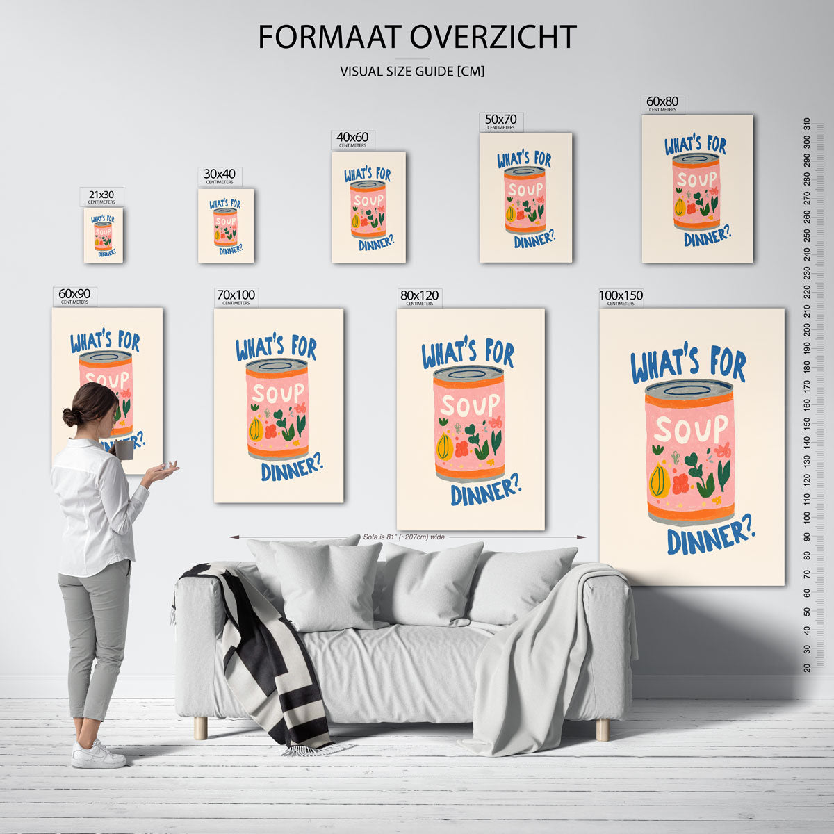 Soepblik met tekst Poster
