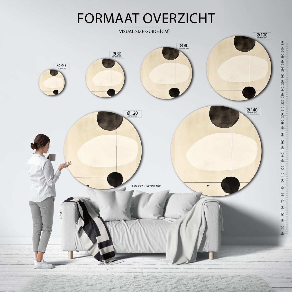Abstracte vormen Muurcirkel