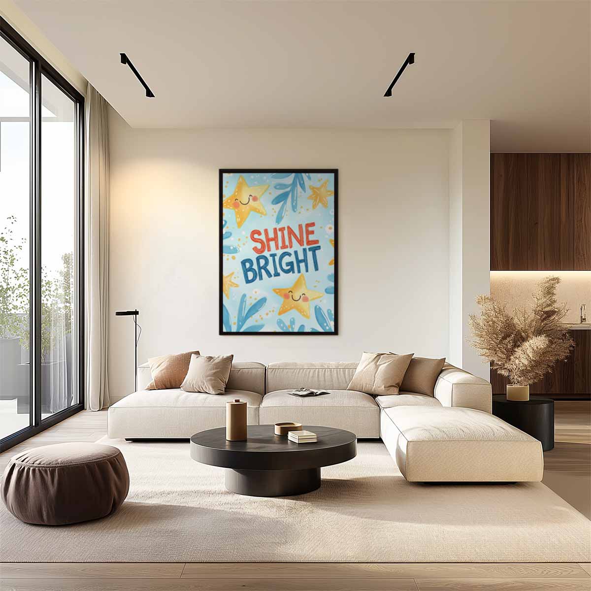 Vrolijke Sterren Poster Kunstwerk-canvas-dibond-plexiglas-wanddecoratie-WallArtistic