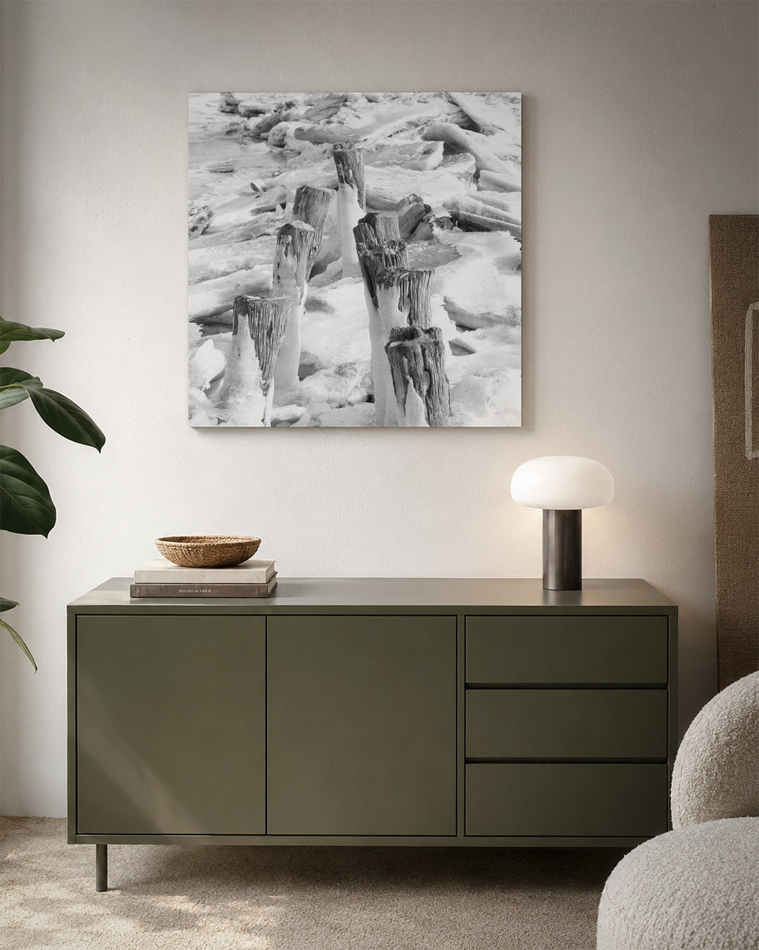 Ijs en hout Kunstwerk