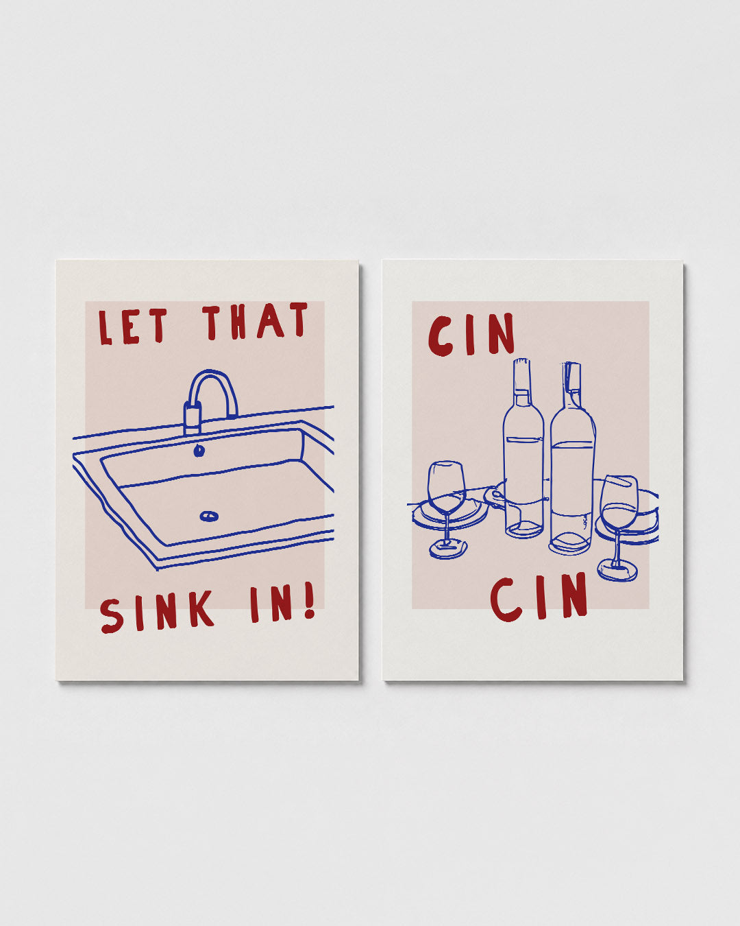 Speelse lijntekening Posterset