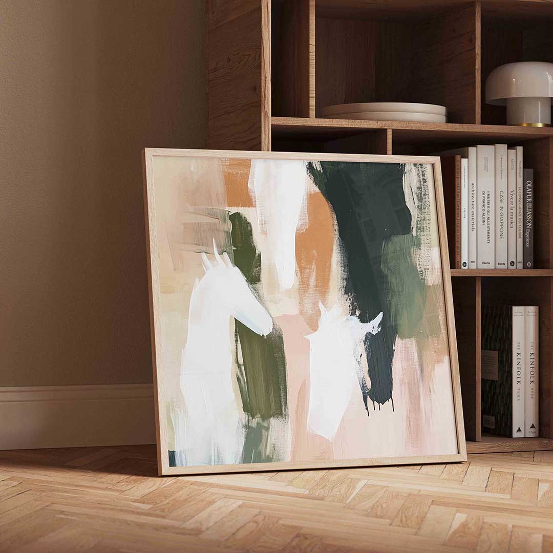 Abstracte paarden Poster
