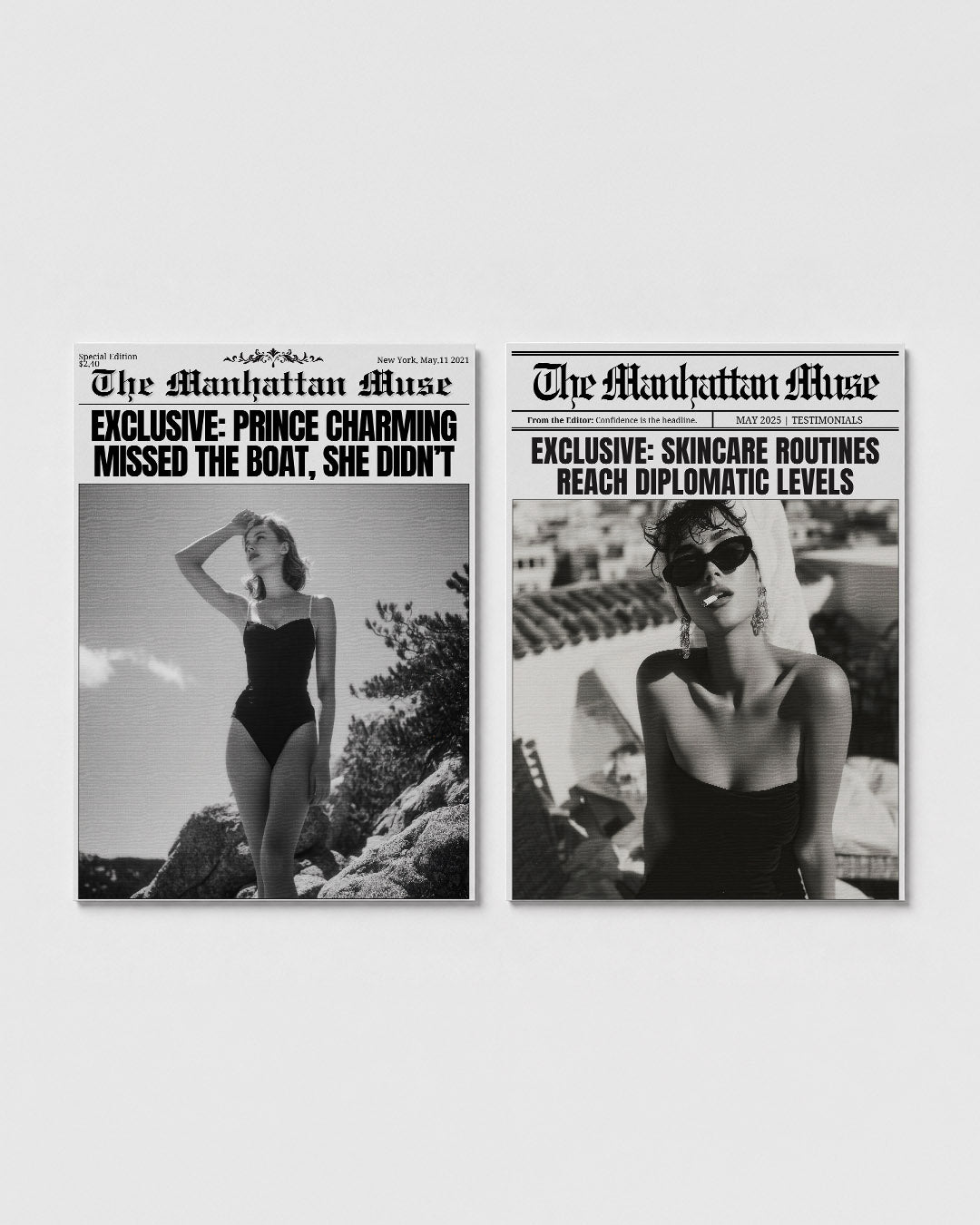 Zwart wit elegantie Posterset