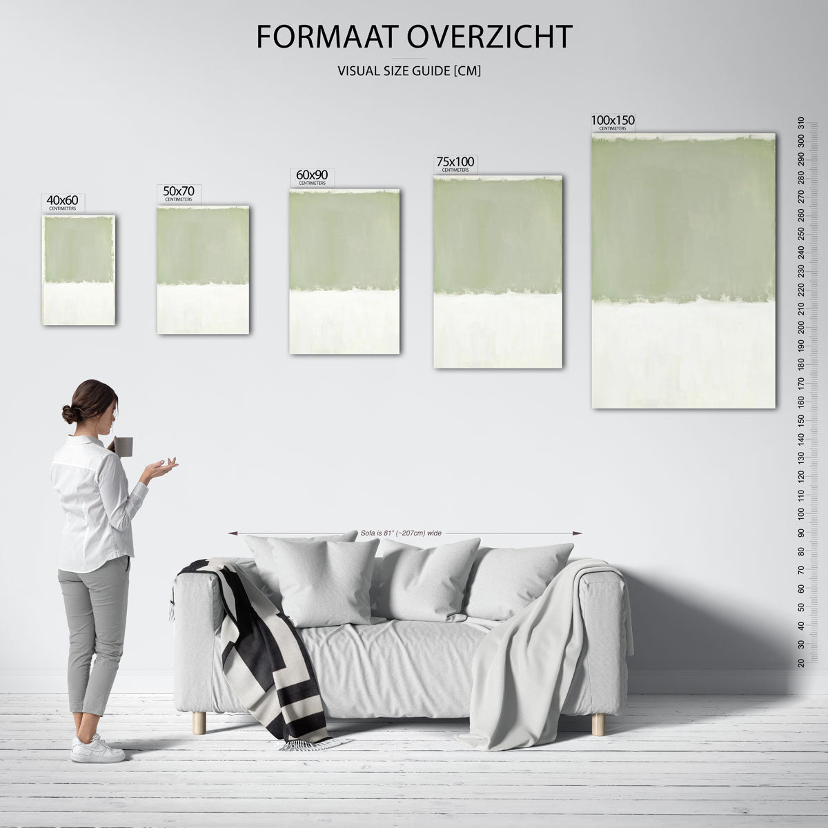 Rustige kleurencompositie Kunstwerk