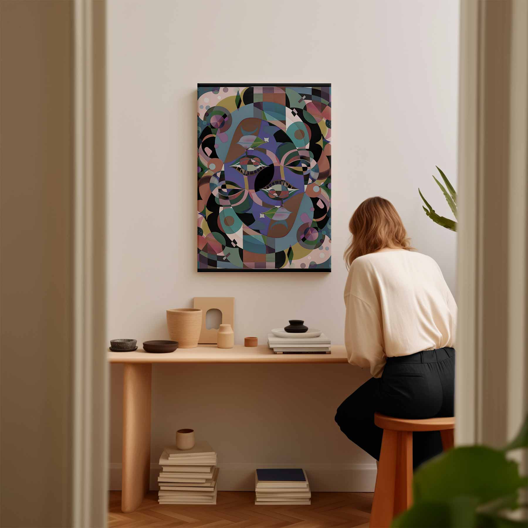 Kleurrijke Abstractie Kunstwerk-canvas-dibond-plexiglas-wanddecoratie-WallArtistic