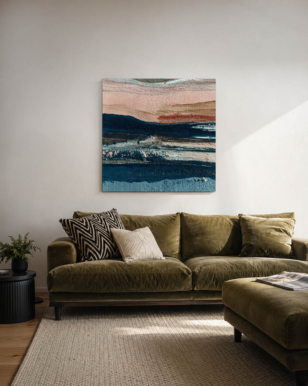 Gelaagde kleurencompositie Kunstwerk