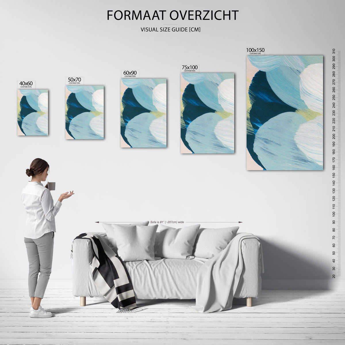Vloeiende kleurencompositie Kunstwerk