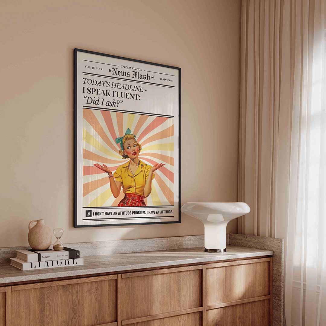 Vrouw met retro uitstraling Poster