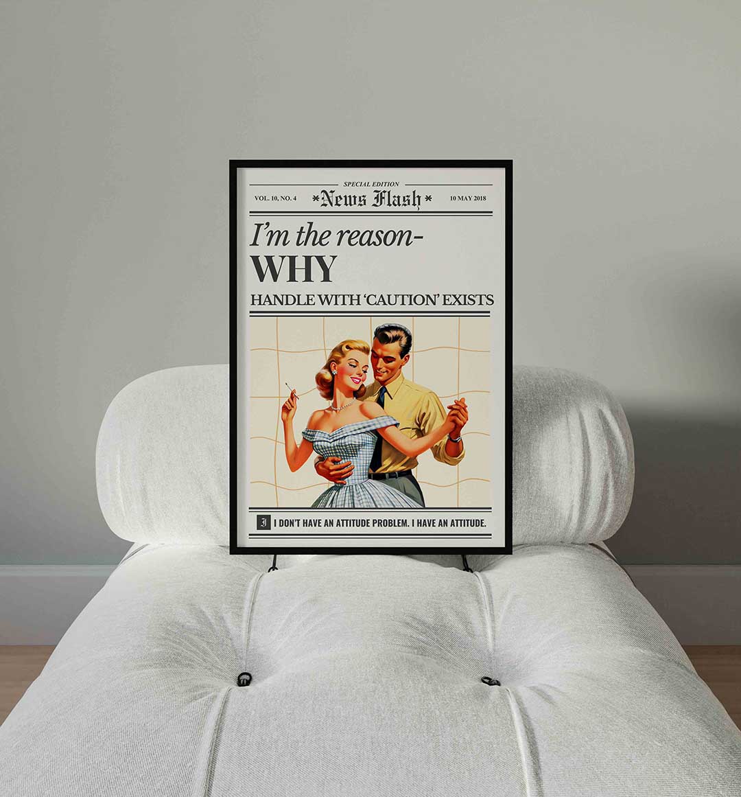 Retro koppel met tekst Poster