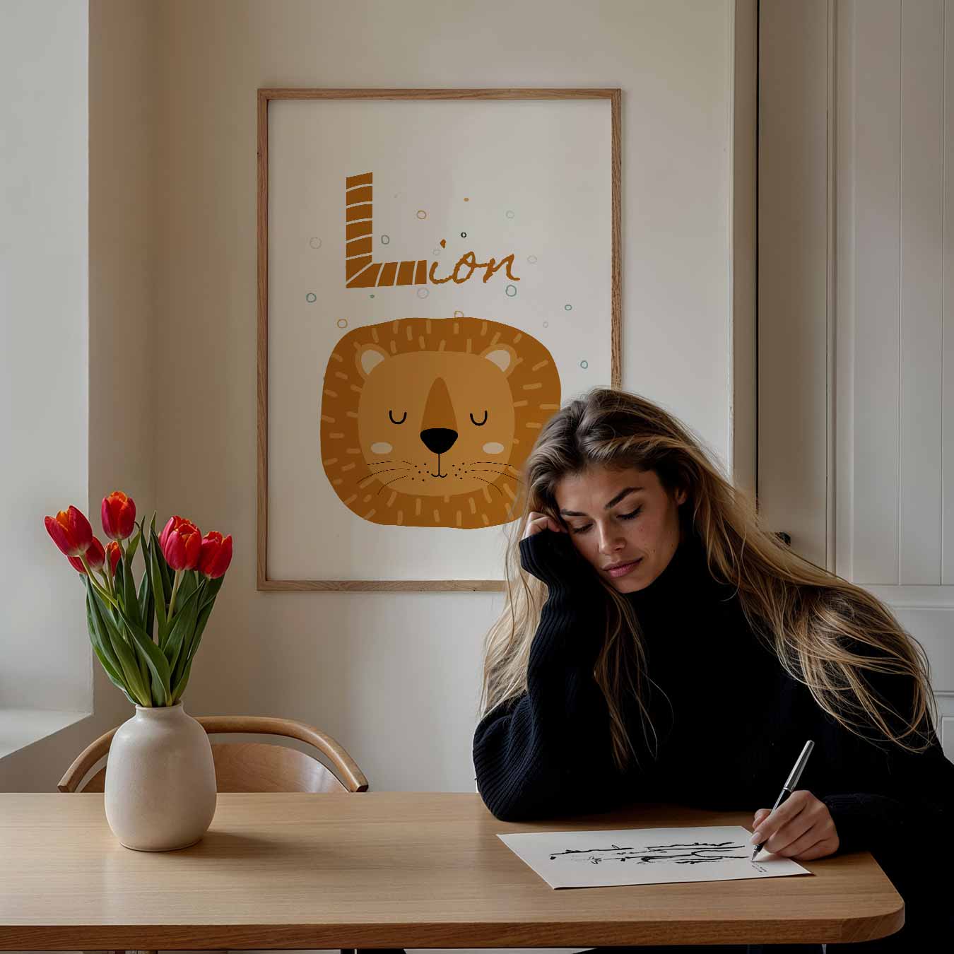 Slaap Zachte Leeuw Poster-WallArtistic