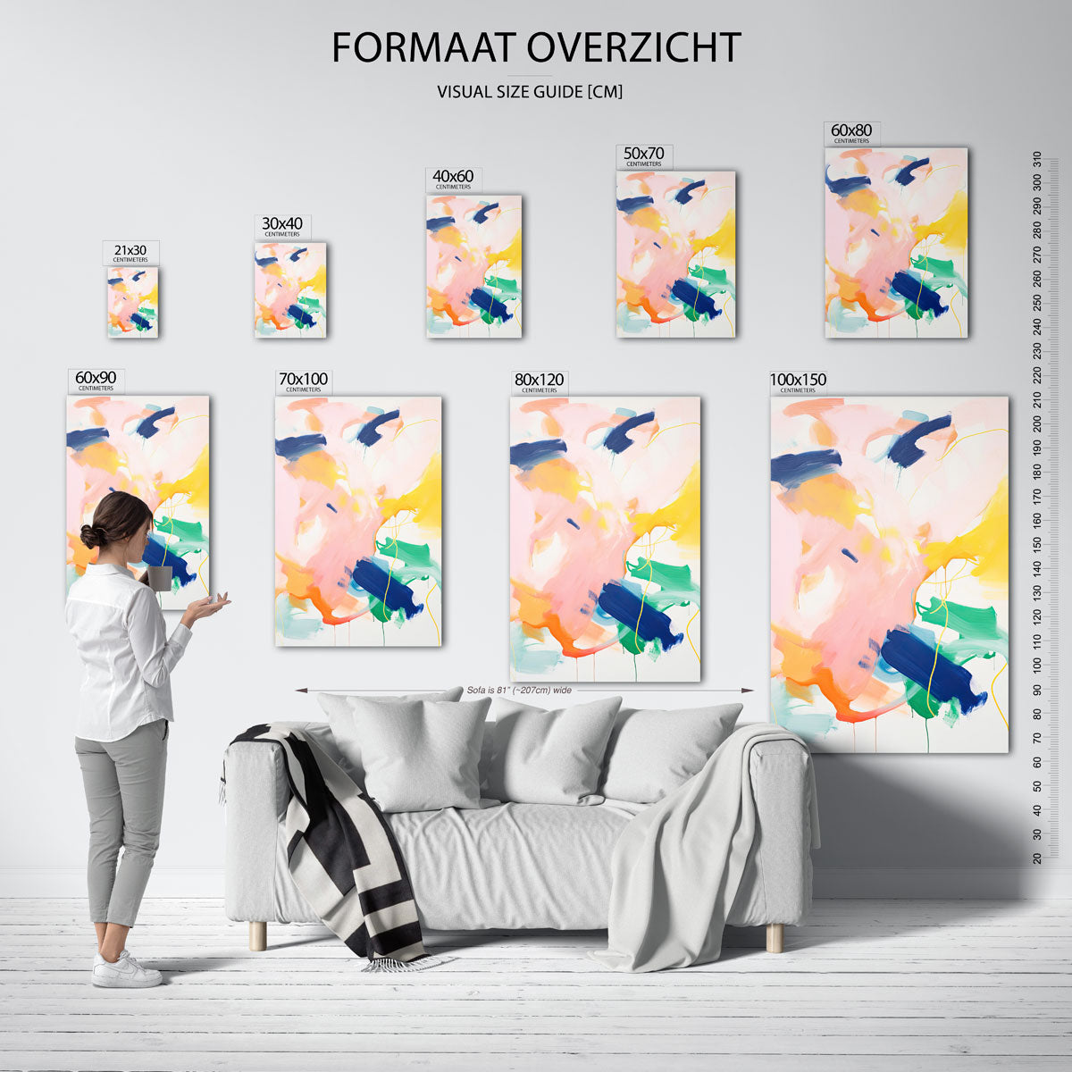 Abstracte kleurenexplosie Poster