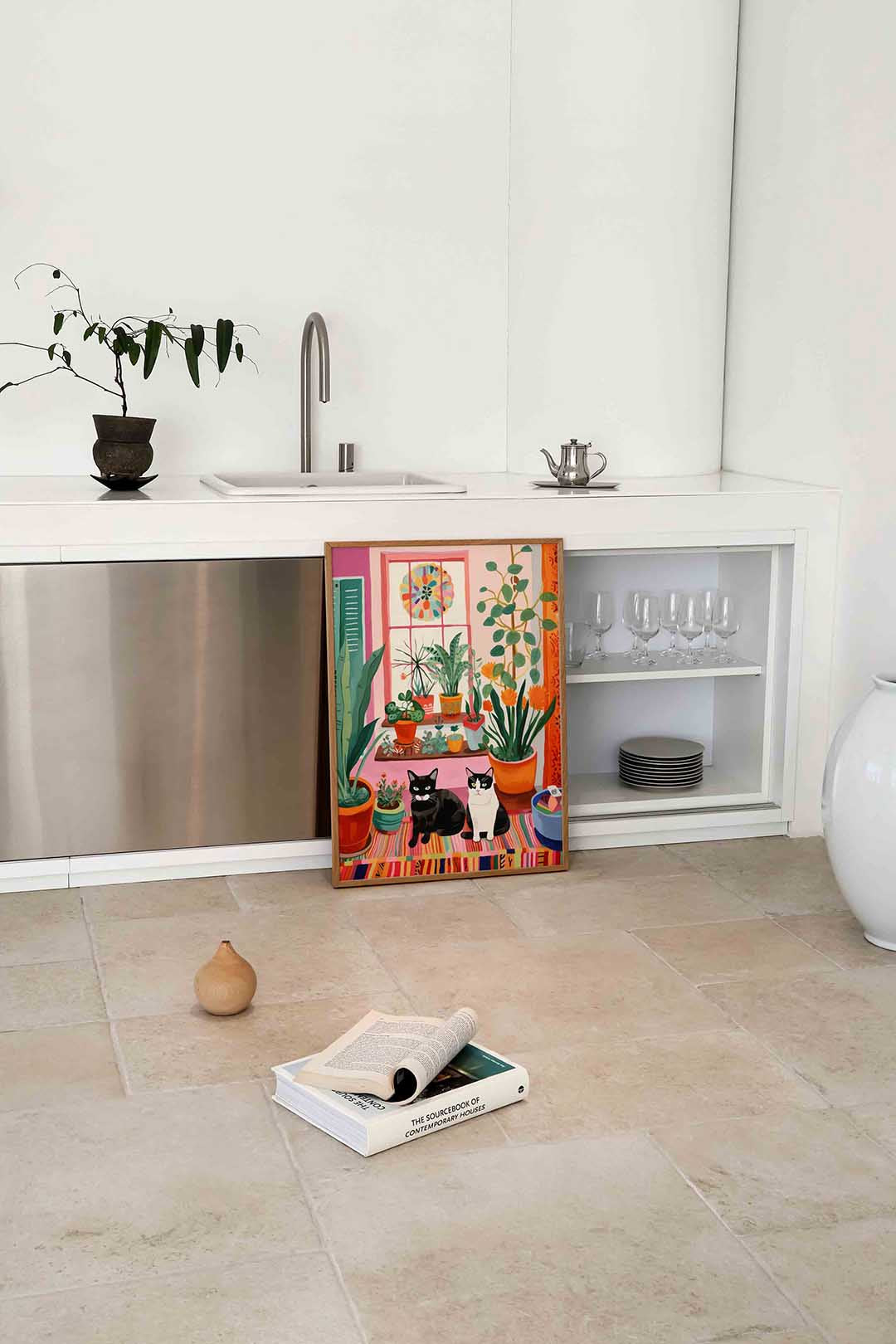 Katten en planten Poster