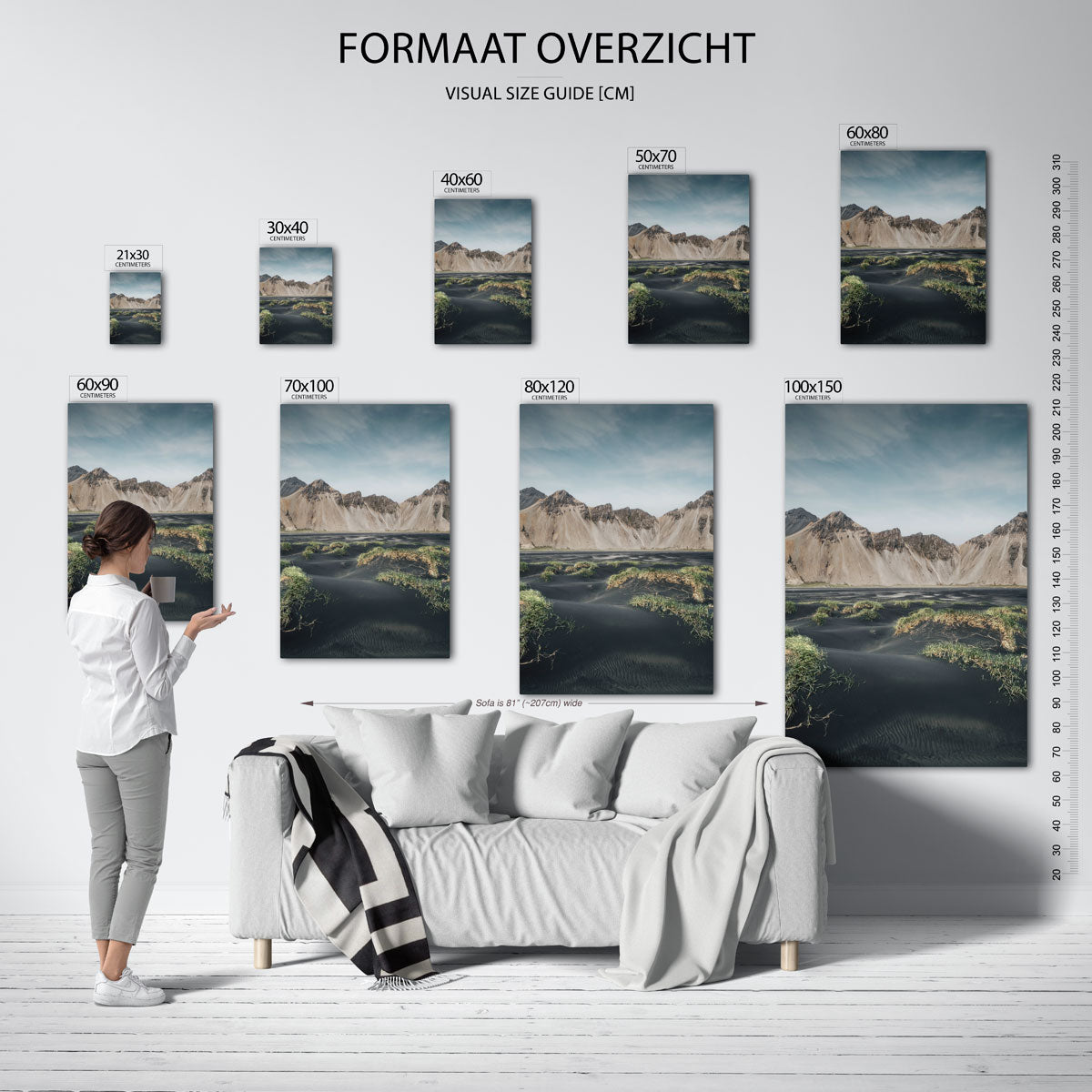 Berglandschap met zand Poster