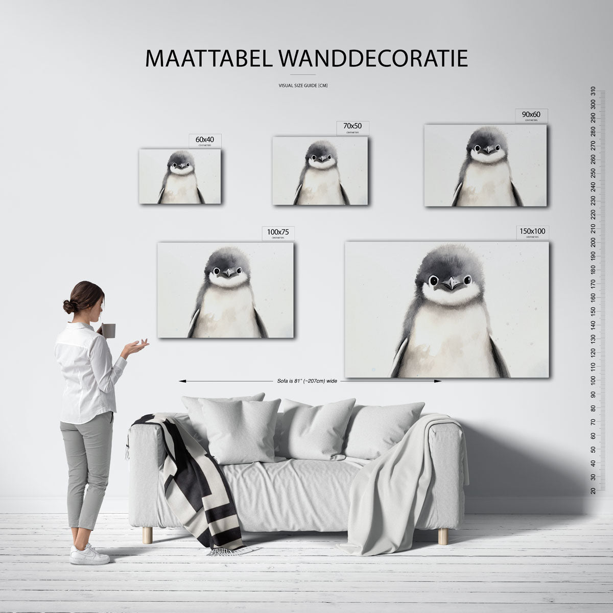 Schattige pinguïn illustratie Kunstwerk