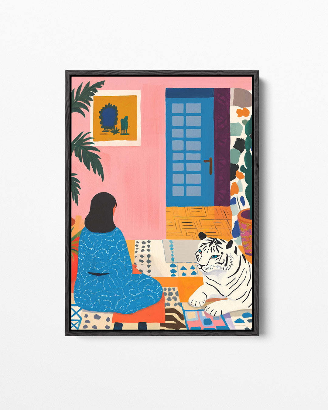 Interieur met tijger Kunstwerk