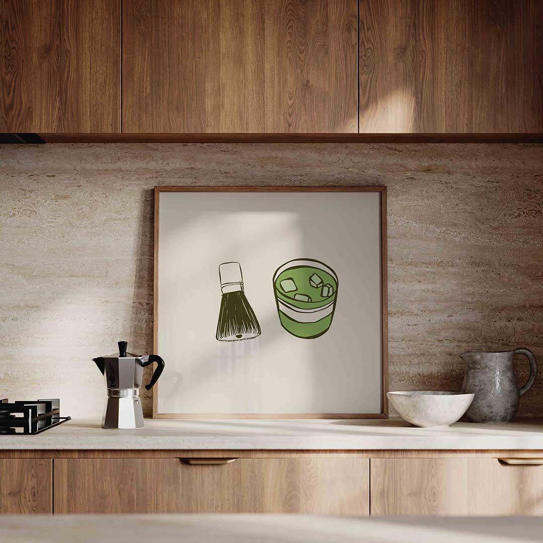 Scheerkwast en glas Poster