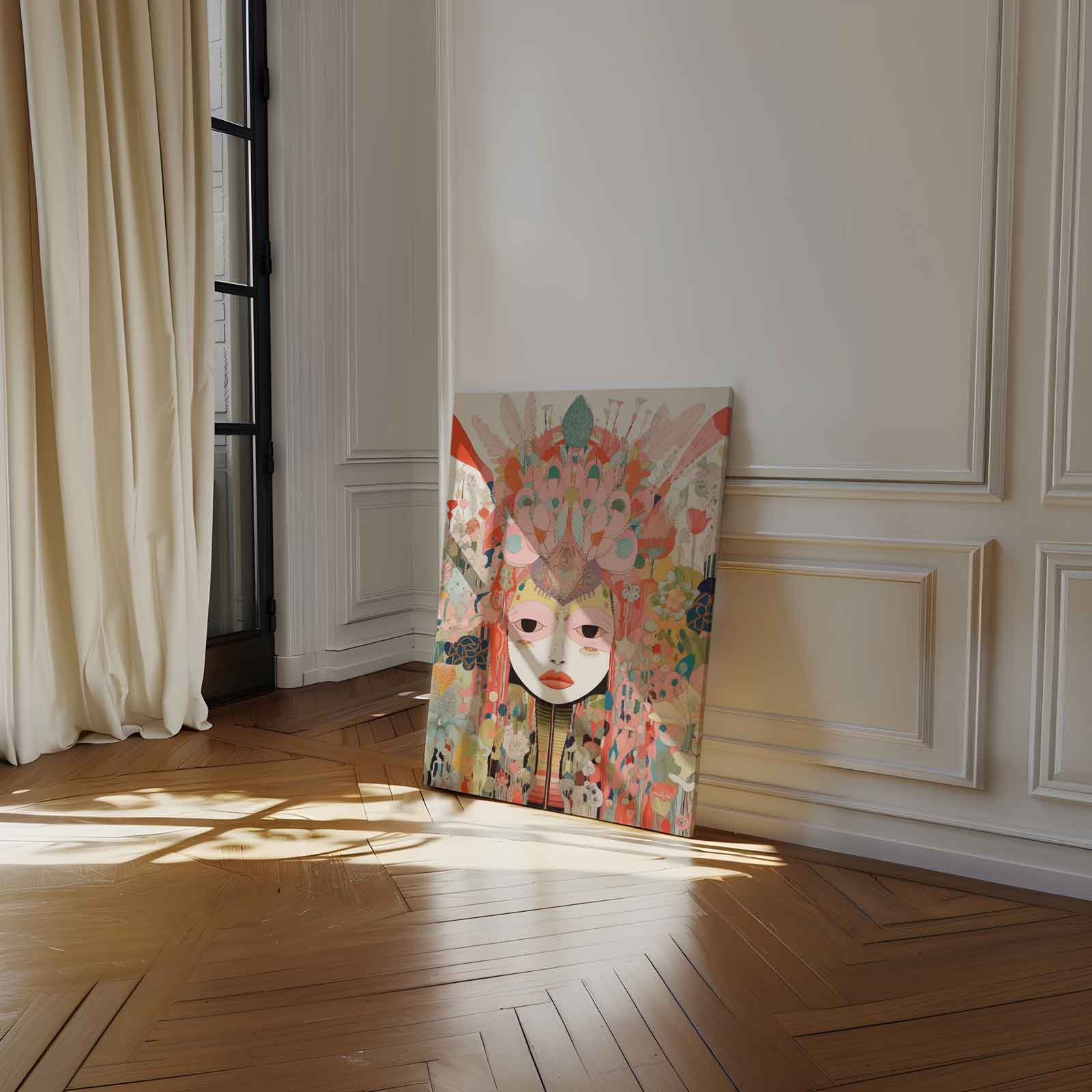 Vrolijke Fantasiegezichten Kunstwerk-canvas-dibond-plexiglas-wanddecoratie-WallArtistic