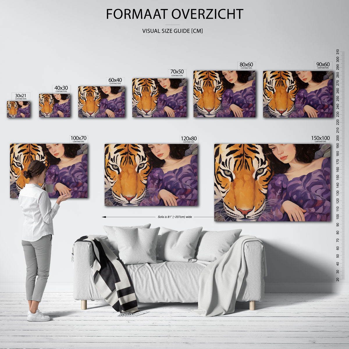 Tijger en vrouw Poster