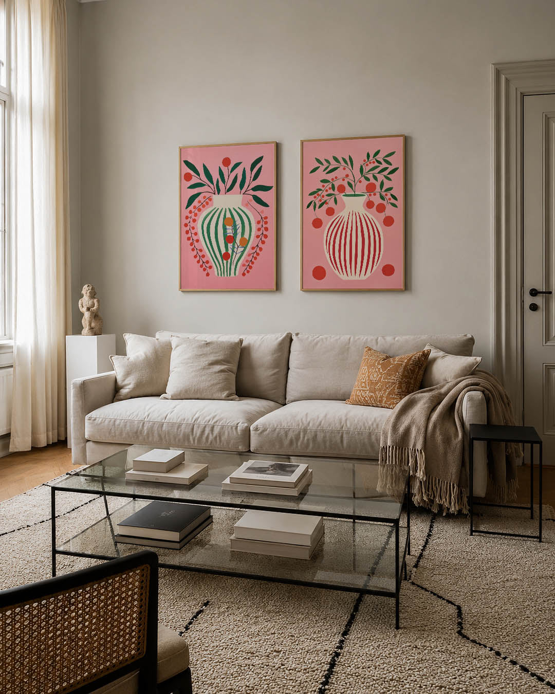 Bloemenvorm en kleur Posterset