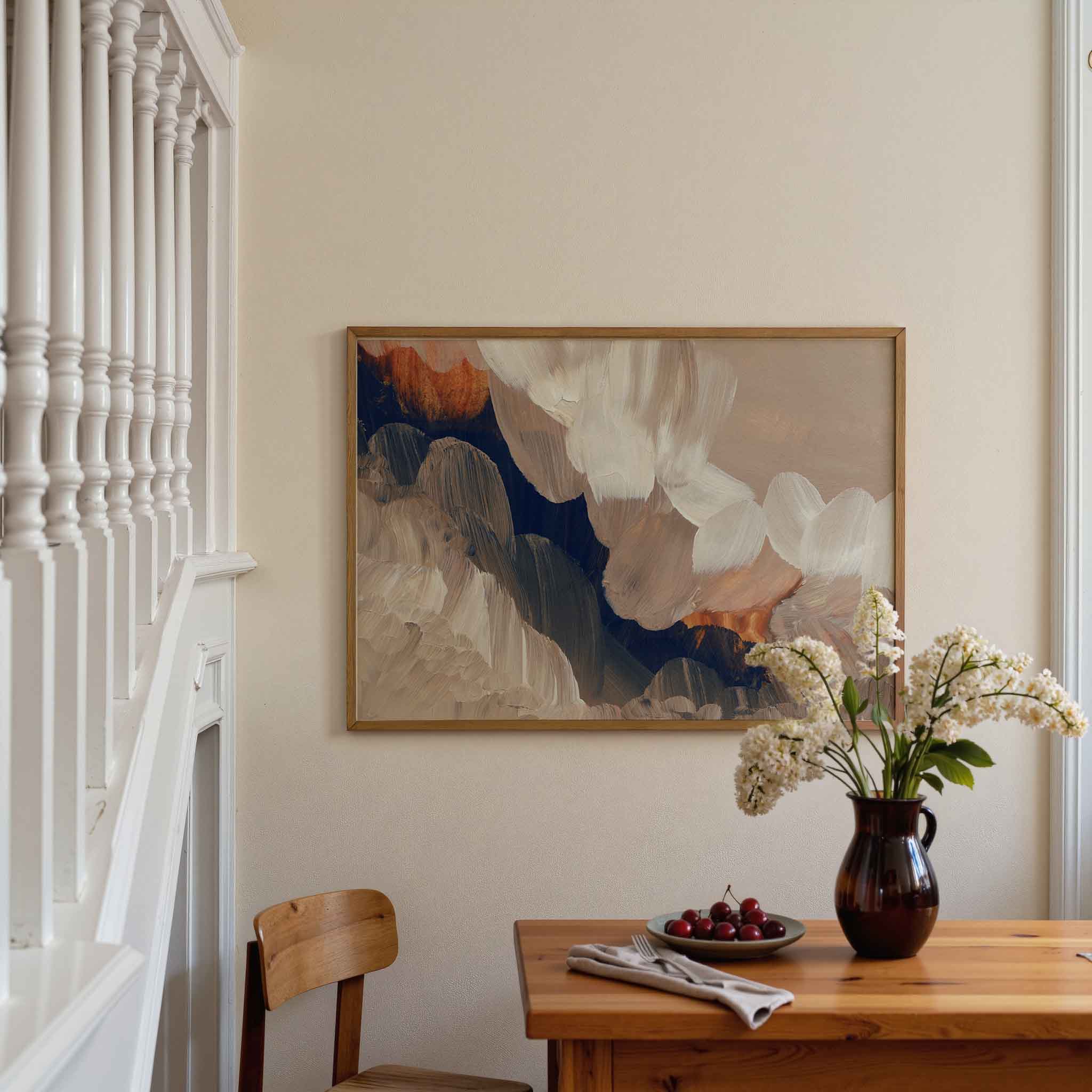 Abstracte penseelstreken Poster