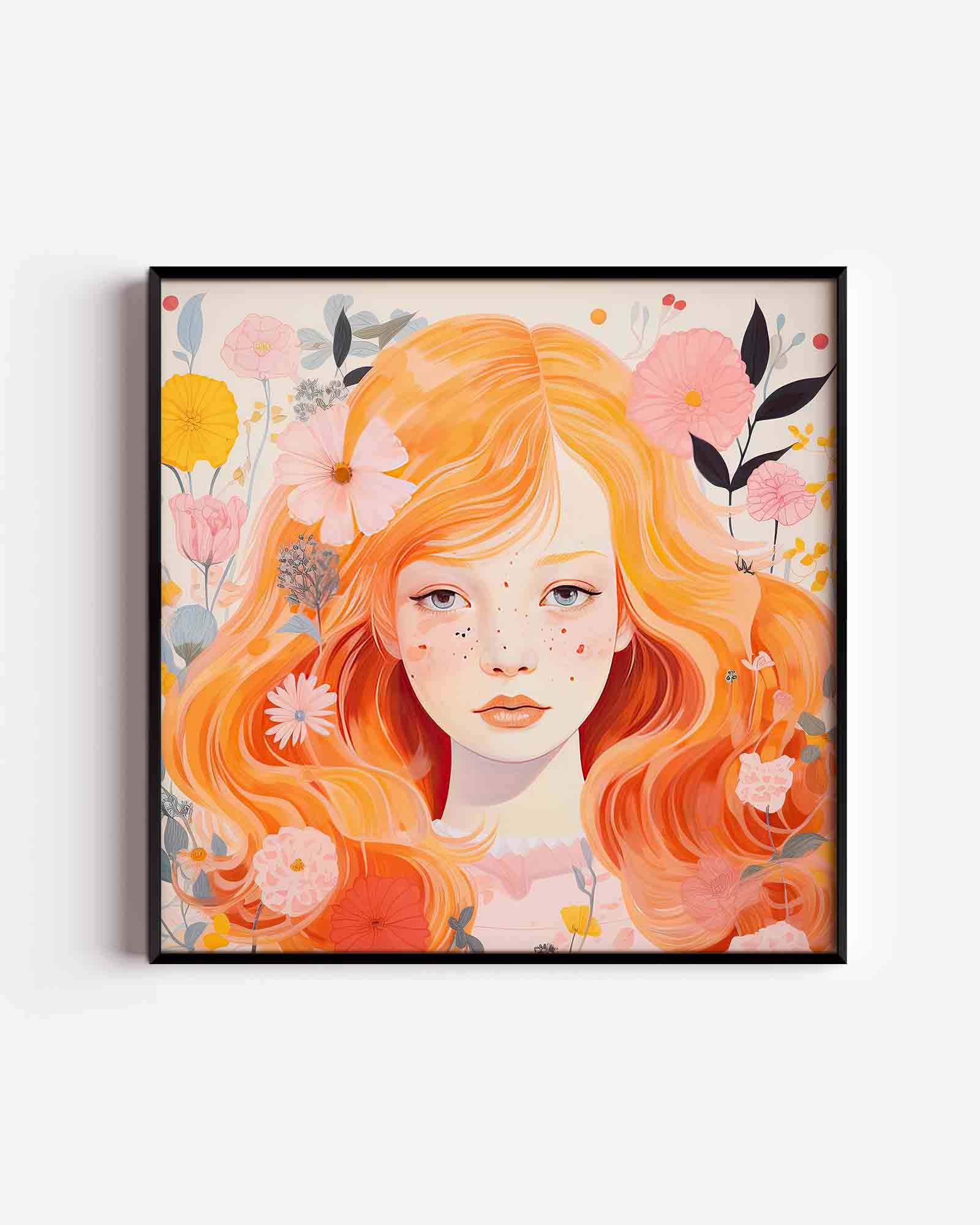 Meisje met bloemen Poster